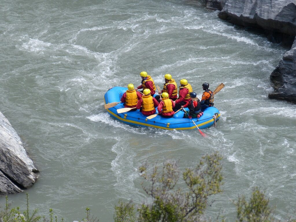 rafting dans les rapides