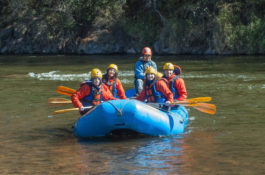 rafting sur rivière calme